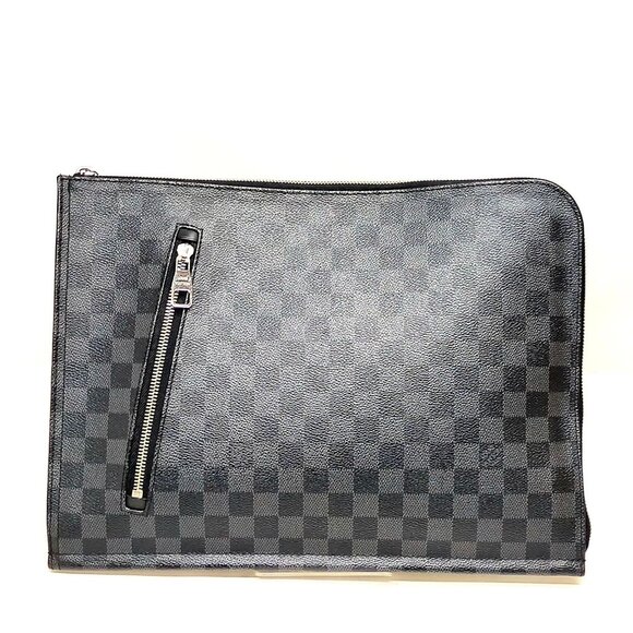 Louis Vuitton LV Brief Case Poche Document Black Damier Graphite 646-071025 - Picture 1 of 13
